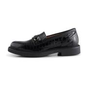 Thyra loafer læder - BLACK CROCO