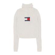 Melange Turtleneck Flag Sweater