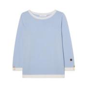 Helen Top Ice Blue/Ecru