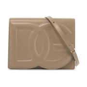 Taupe Kalveskind Crossbody Taske