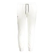 Sporty hvid herre sweatpants med elastisk talje