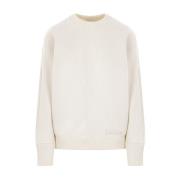 Hvid Sweater med Logo Broderi