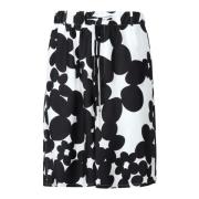 Sort Silke Blomsterprint Bermuda Shorts