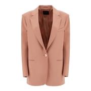 Mørk Pink Elegant Syntetisk Blazer