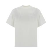 Monokrom Bomulds T-shirt med Ribbet Crew Neck