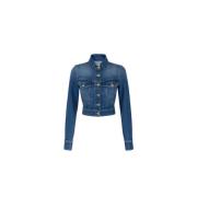 Slimmet Kort Denimjakke Vintage Look