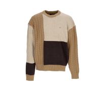 Patchwork Crewneck Sweater Sort