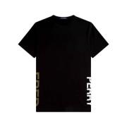 Sort Grafisk Branding T-Shirt