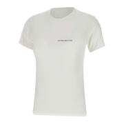 Hvid Bomulds T-shirt med Logo