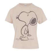 Snoopy Print Bomuldsblandet T-shirt