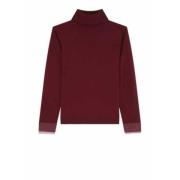 Stribet Bordeaux Turtleneck Sweater