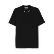 Sort Crew Neck T-shirt med lomme