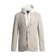 Hoodie Blazer med bomuld-polyester foring