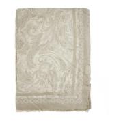 Paisley Beige Silke Kashmir Tørklæde