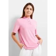 Rosa Polo Shirt med Rynkede Detaljer