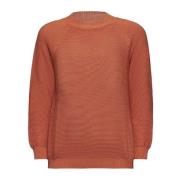 Orange Sweater med Ribbed Waistband