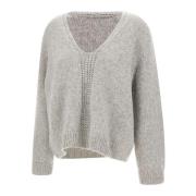 Alpaca Uld Blanding Grå Sweater