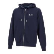 Herre Bomulds Sweatshirt, Navy Blue Hoodie