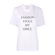 Slogan-Print Bomuld T-Shirt