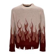 Flames Broderet Crew Neck Sweater