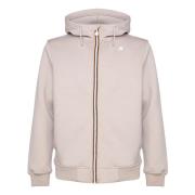 Beige Lynlås Hættetrøje Sweatshirt Jakke