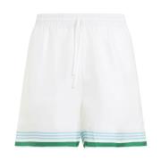 Hvide Silke Bermuda Shorts