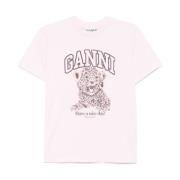 Broderet Logo Bomulds T-shirt Pink