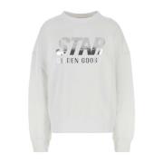 Stilfuld hvid bomulds sweatshirt