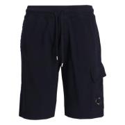 Blå Fleece Cargo Shorts