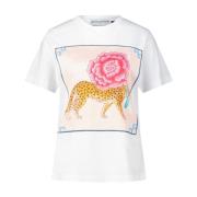 Bomuld T-shirt med Moderne Print