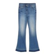 Flare Jeans med frynset kant