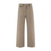 Elegant Cropped Trousers med Jewel Broderi