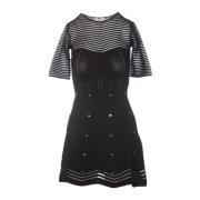 Studded Chevron Mini Dress i Sort