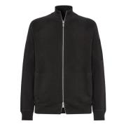 B TECH Full-Zip Strikket Sweatshirt i Teknisk Bomuld