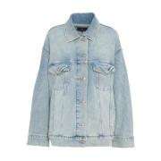 Blå Oversize Denim Jakke