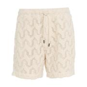 Beige Crochet Shorts til Mænd