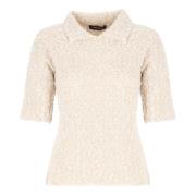 Pink Paillet Sweater med Krave