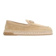 Suede Espadrilles med Metal VLogo