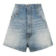 Denimshorts med logo bagpå