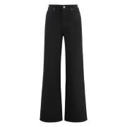 Stilfulde Wide-leg Jeans med Metalnitter