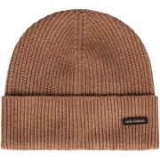 Ribstrikket Uld Beanie Hat