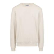 Pudder hvid crewneck sweatshirt i scuba stof og logo