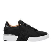 Sort Nappa Sneakers med Hexagon Patch