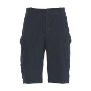 Blå Linned Cargoshorts Stilfuld Sommer