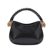 Tiger Head Snake-Print Hobo Taske