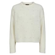 Perle Pullover i Creme med Perler