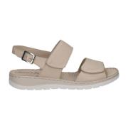 Beige Casual Open Flat Sandaler