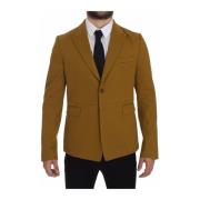 Gul Elegant Blazer Bomuld Blanding