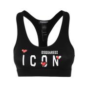 Logo Print Sports Bra Cotton Elastane