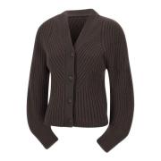 Brun Uldblanding Cardigan Sweater